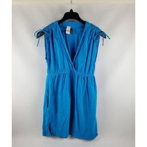 Lauren Ralph Lauren Womens Midi Dress Side Slits Pockets Blue Size Medium